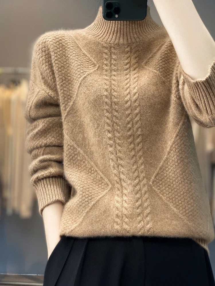Oversized Cashmere-Blend Turtleneck Sweater