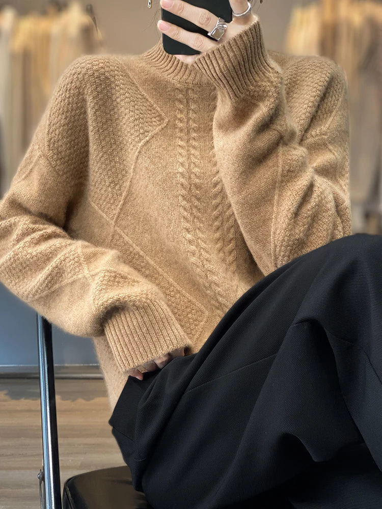 Oversized Cashmere-Blend Turtleneck Sweater
