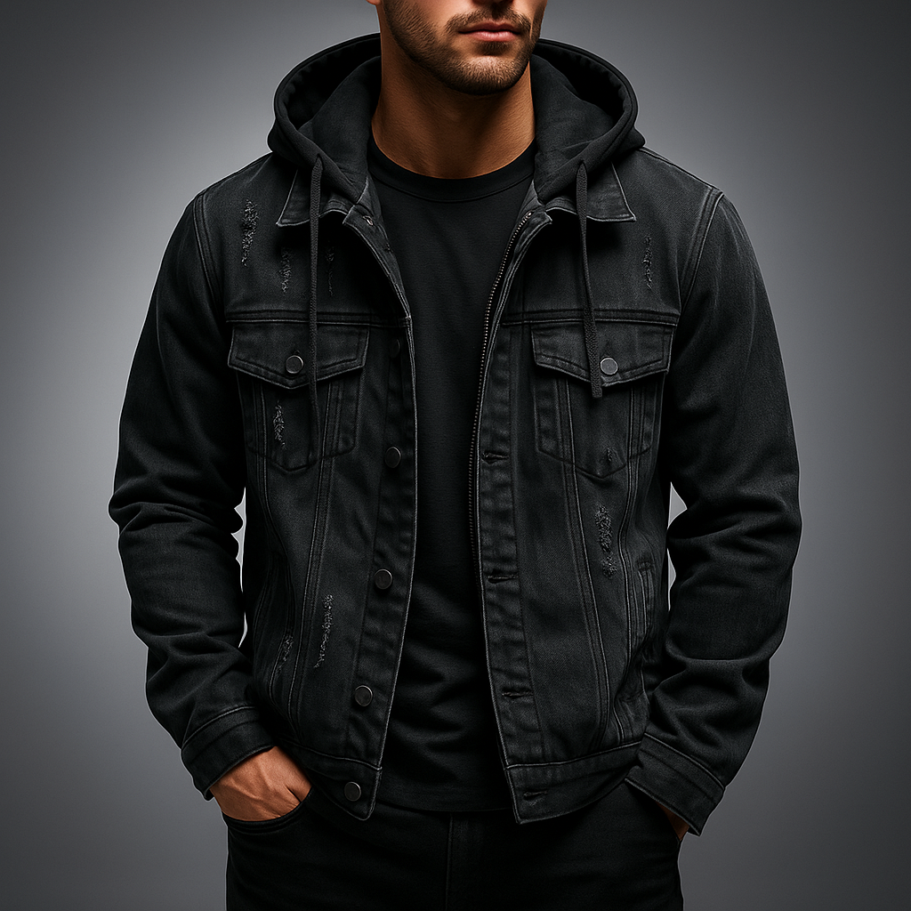 Hooded Denim Trucker Jacket