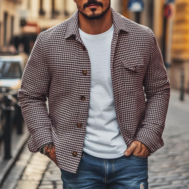 - The Albrecht Houndstooth Shirt Jacket