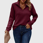 - CozyCollar Textured Knit Top