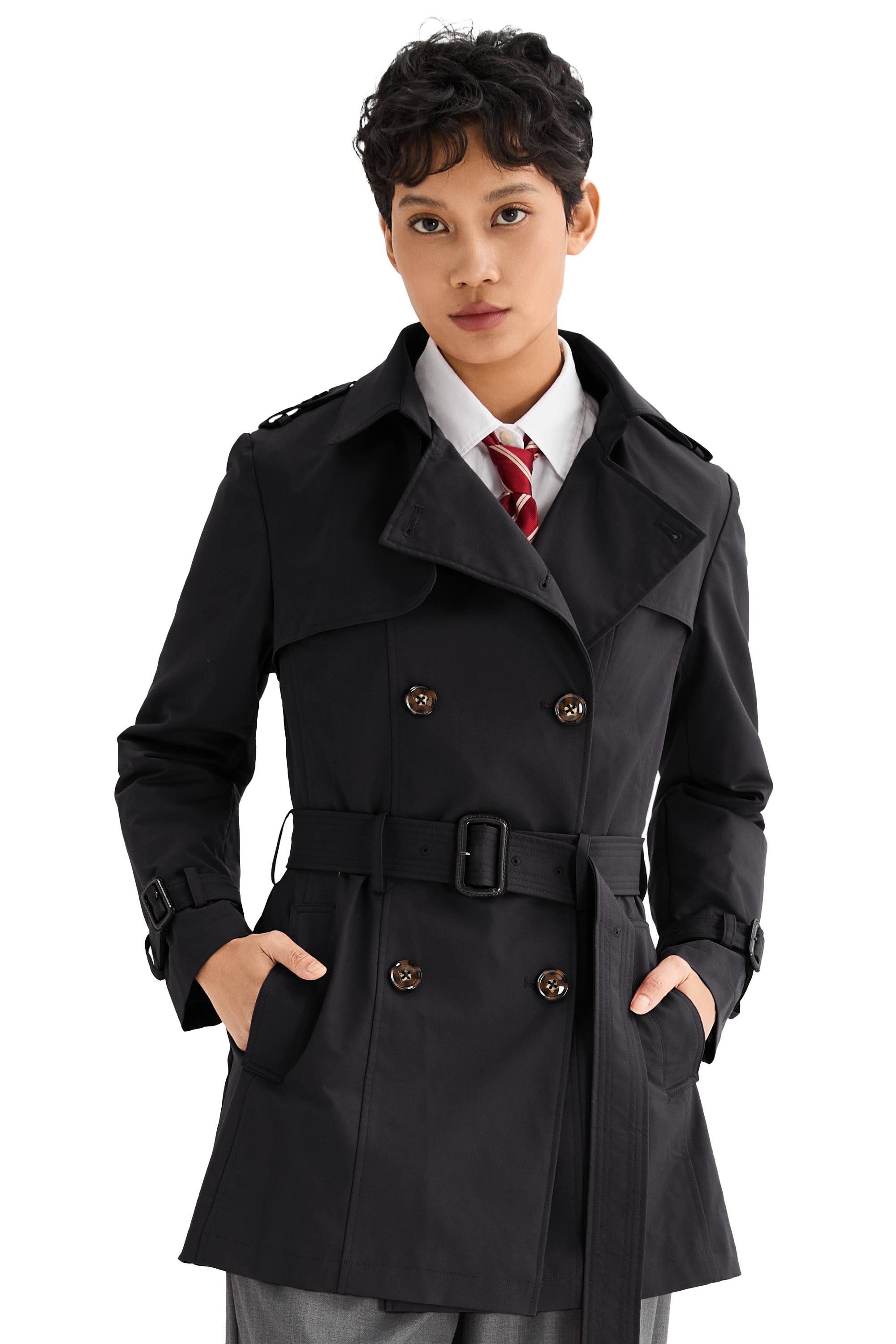 - Hudson Tailored Trench – Short & Sleek
