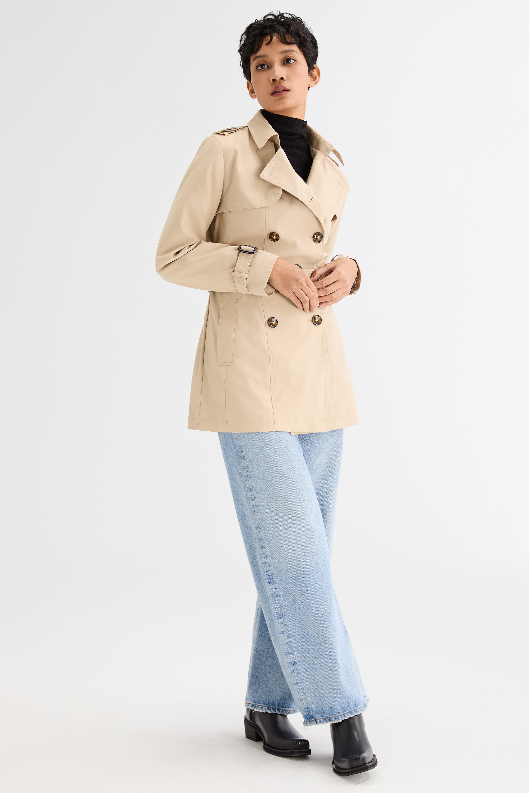 - Hudson Tailored Trench – Short & Sleek