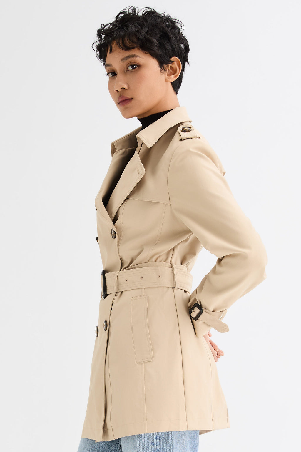 - Hudson Tailored Trench – Short & Sleek
