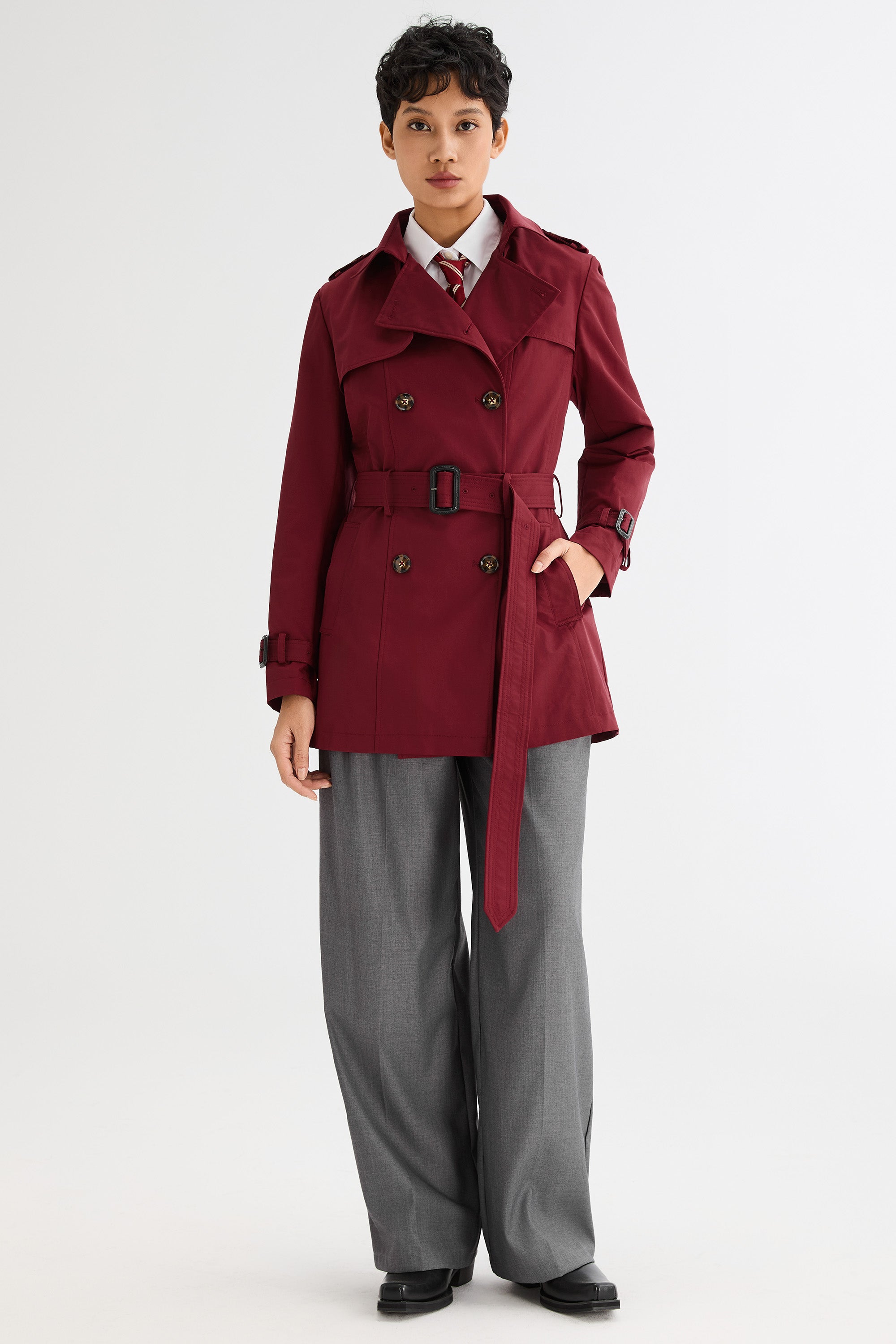 - Hudson Tailored Trench – Short & Sleek