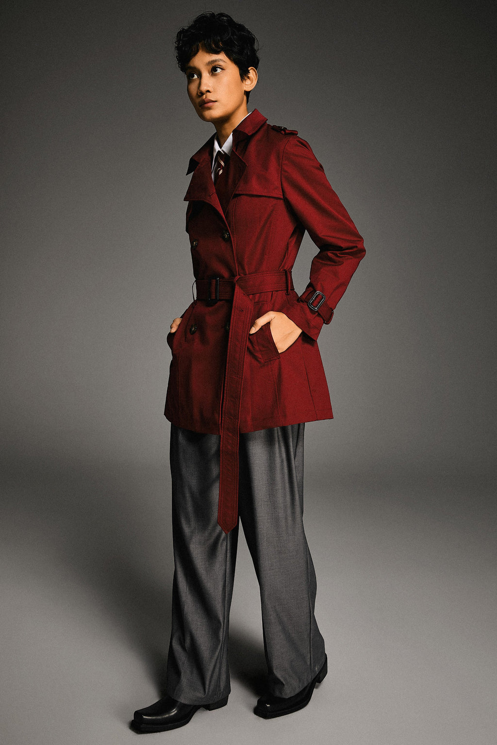 - Hudson Tailored Trench – Short & Sleek