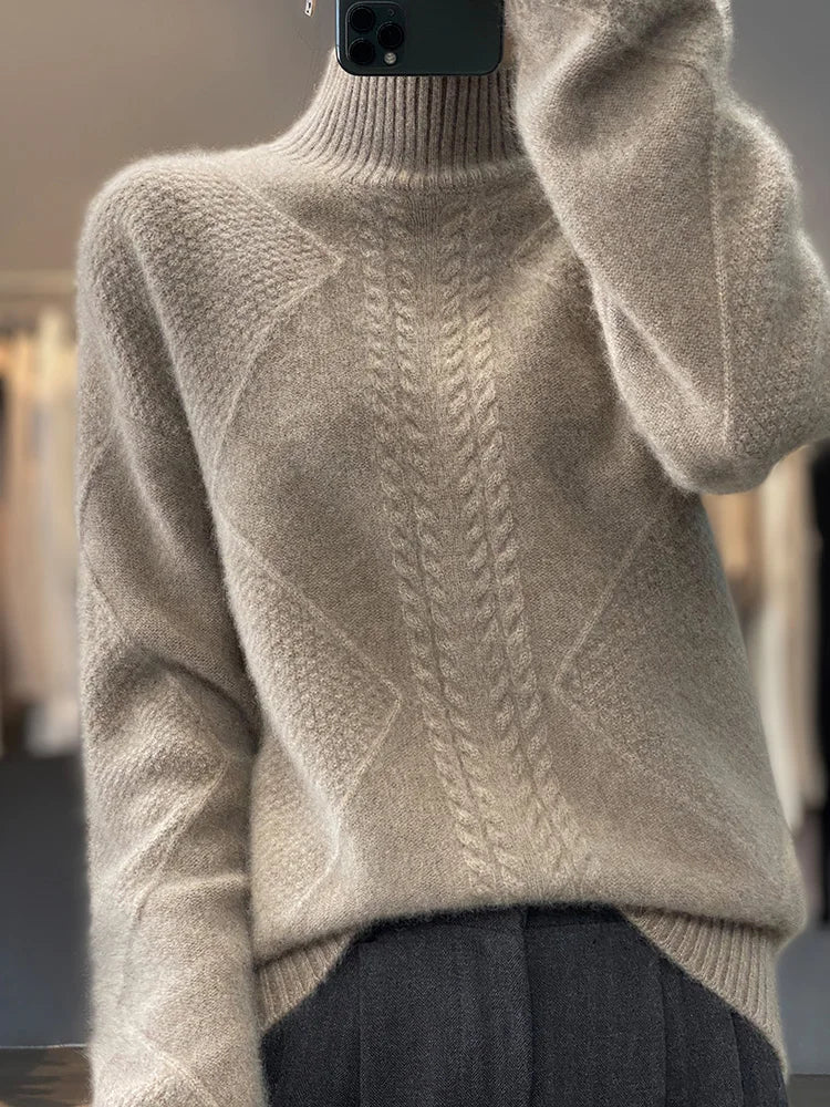 Oversized Cashmere-Blend Turtleneck Sweater