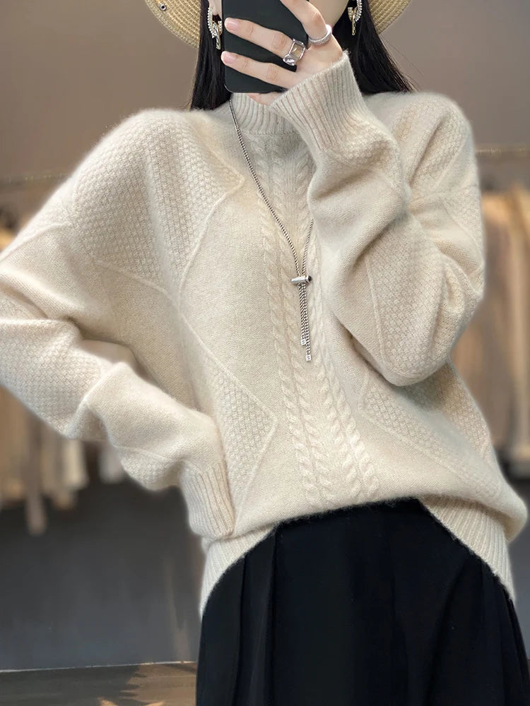 Oversized Cashmere-Blend Turtleneck Sweater