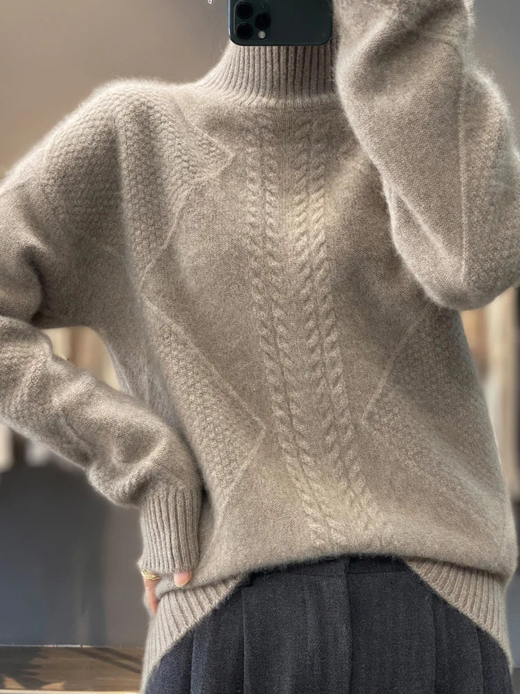 Oversized Cashmere-Blend Turtleneck Sweater