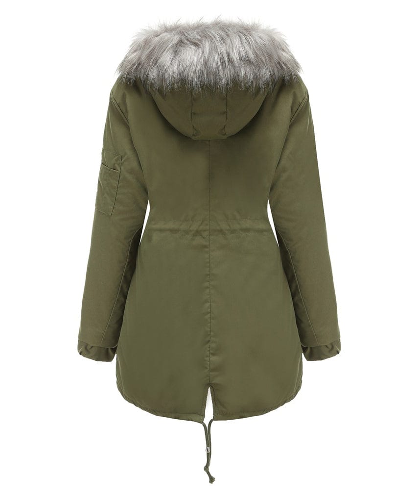 Sherpa-Lined Winter Coat with Faux Fur Hood