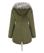 Sherpa-Lined Winter Coat with Faux Fur Hood