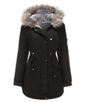 Sherpa-Lined Winter Coat with Faux Fur Hood