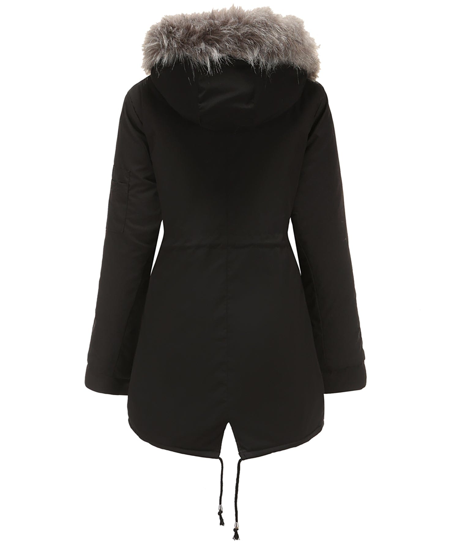 Sherpa-Lined Winter Coat with Faux Fur Hood
