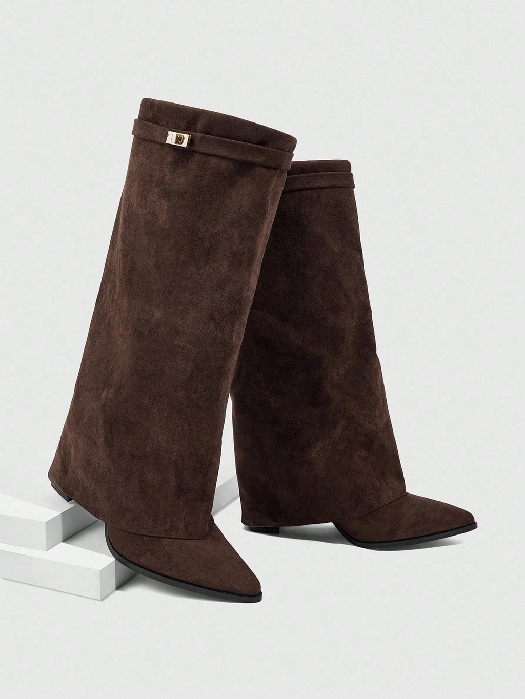Women’s Buckle Thigh-High Boots