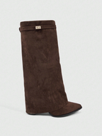 Women’s Buckle Thigh-High Boots