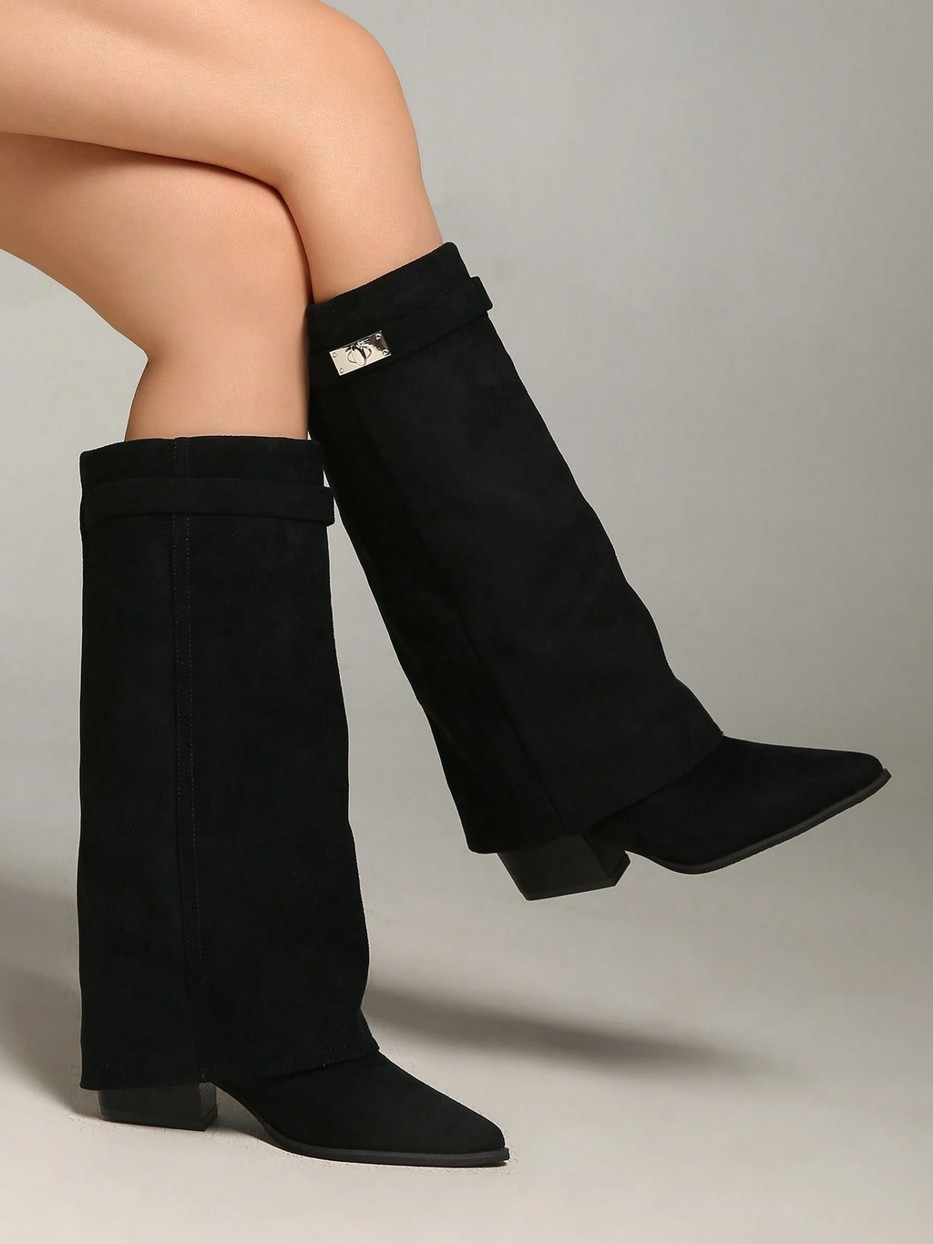 Women’s Buckle Thigh-High Boots