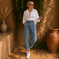 - Manhattan Straight-Leg Jeans
