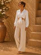 - Sienna Tie-Front Blouse