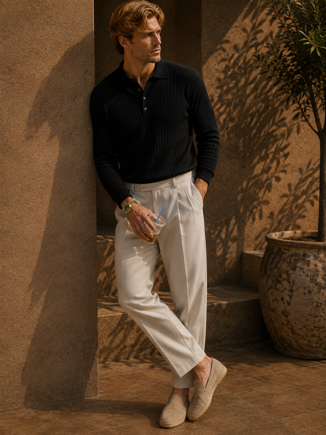 - Hampton Lapel Knit Polo