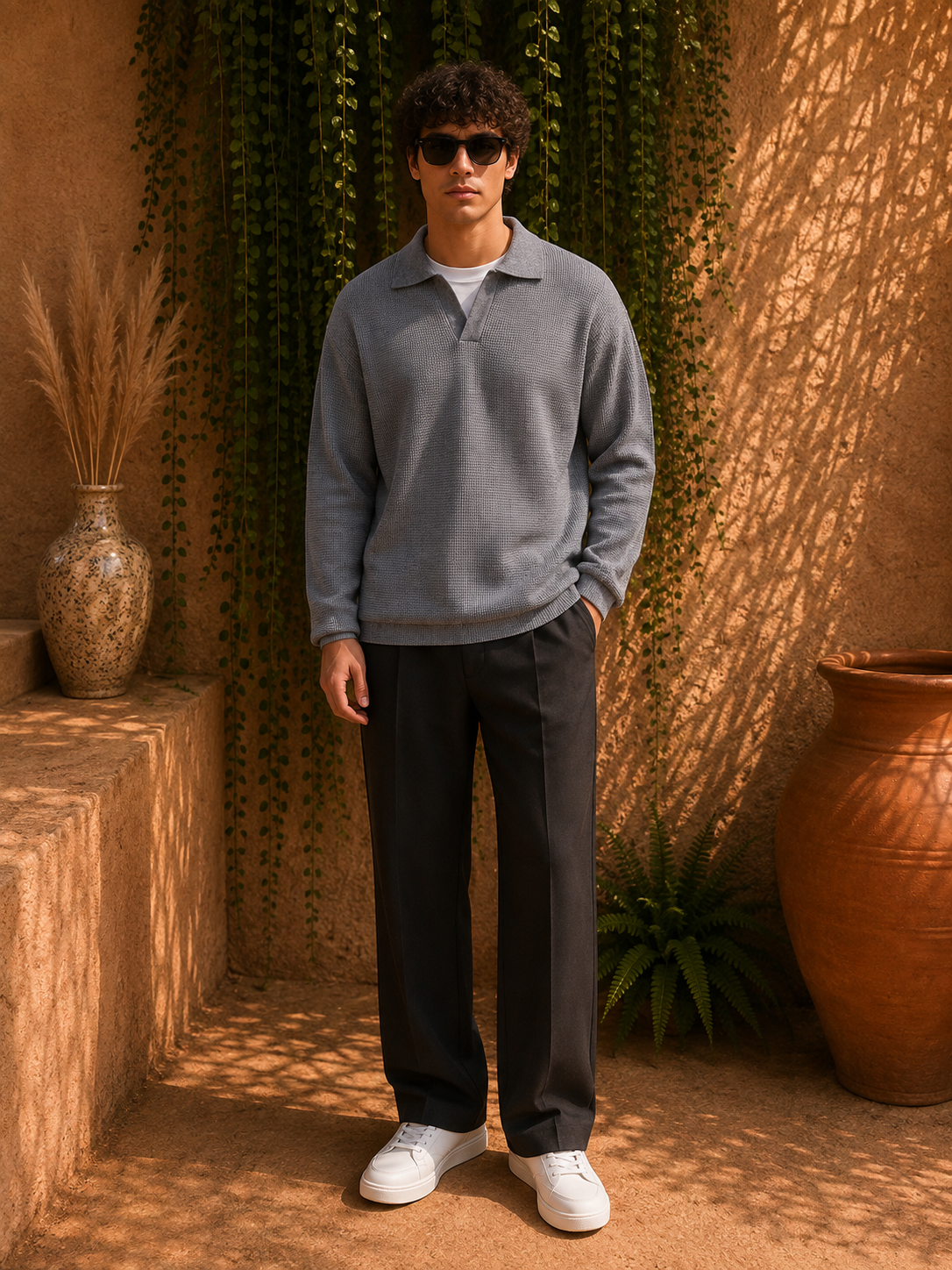- Belmont Textured Knit Polo