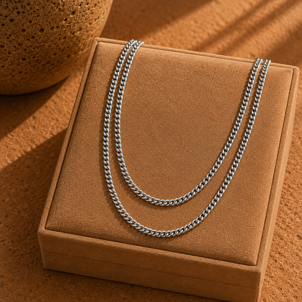 - Cuban Link Chain Stack (3mm)