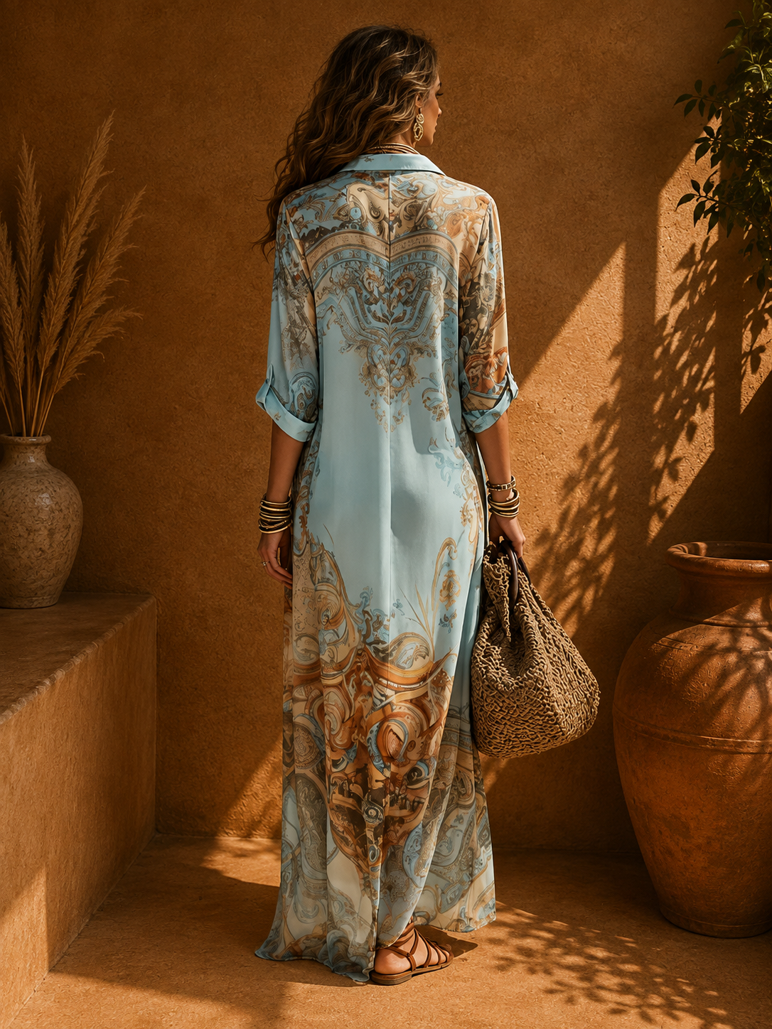 Amélie Printed Belted Shirt Dress