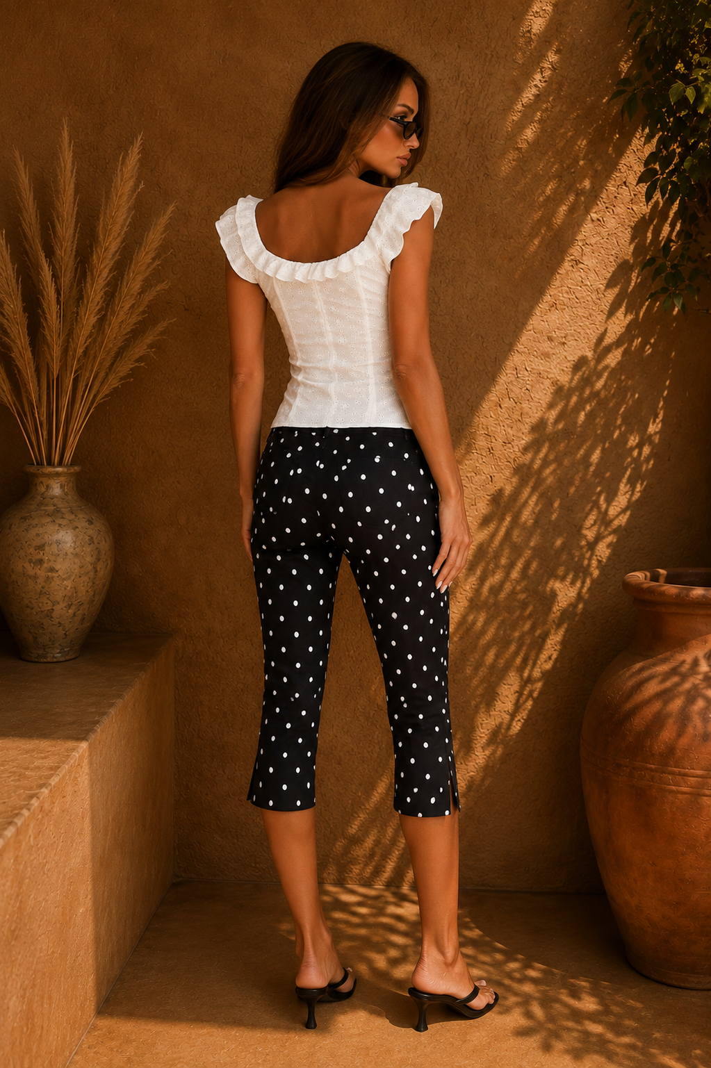 Amara Polka Dot Capri Pants
