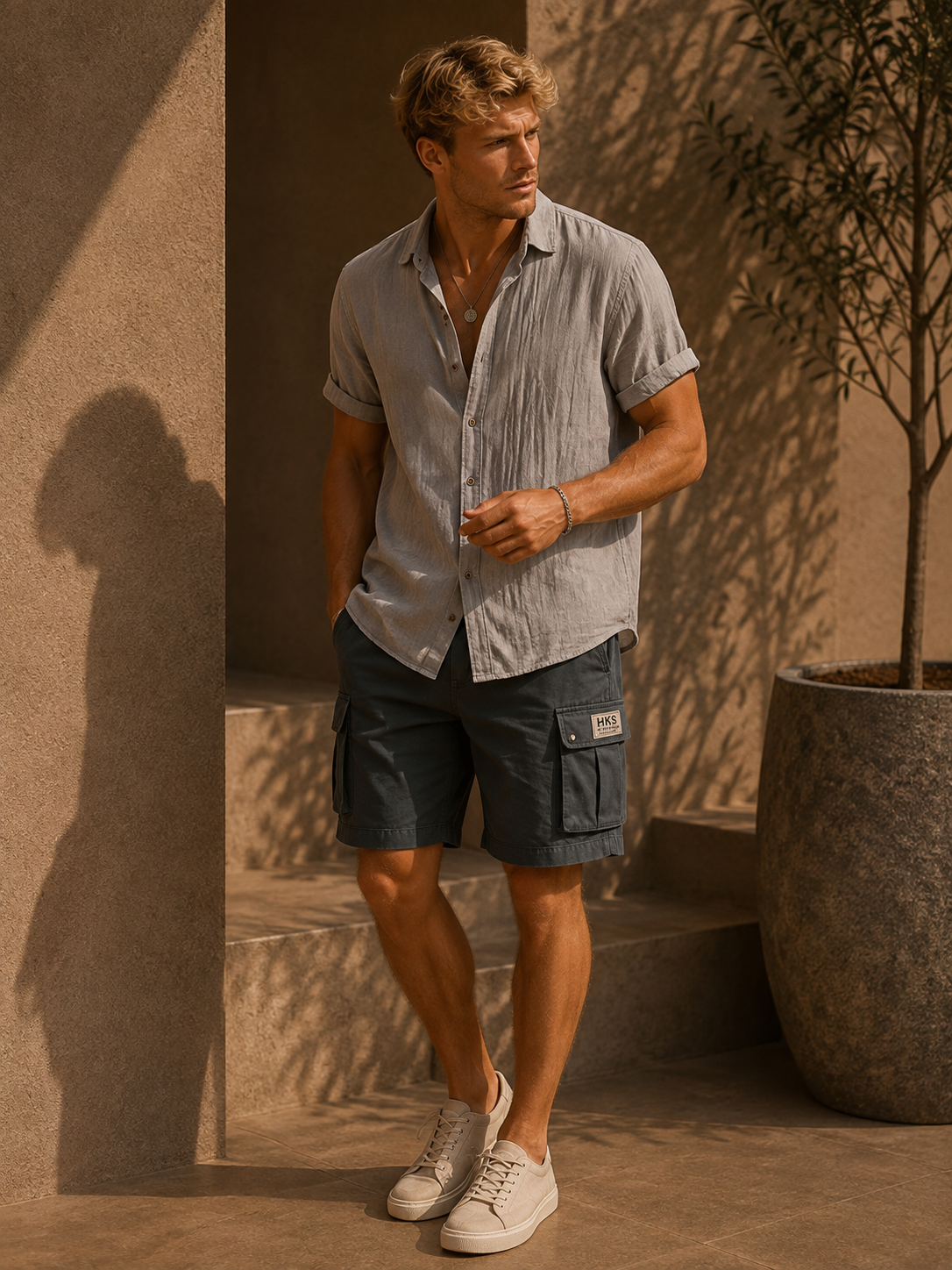 - Luca™ Crinkled Linen Shirt