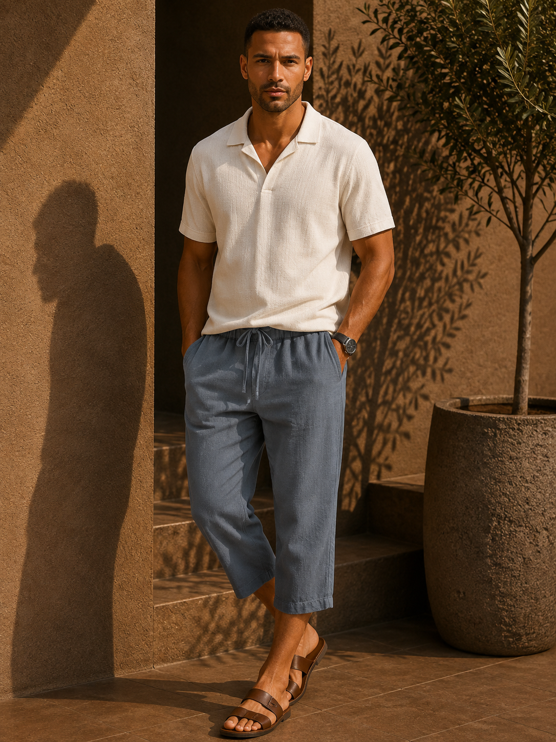 - Coastal Drawstring Linen Pants