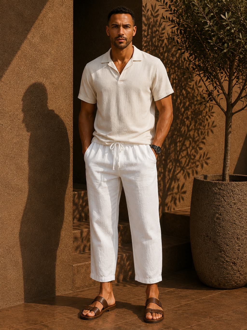 - Coastal Drawstring Linen Pants