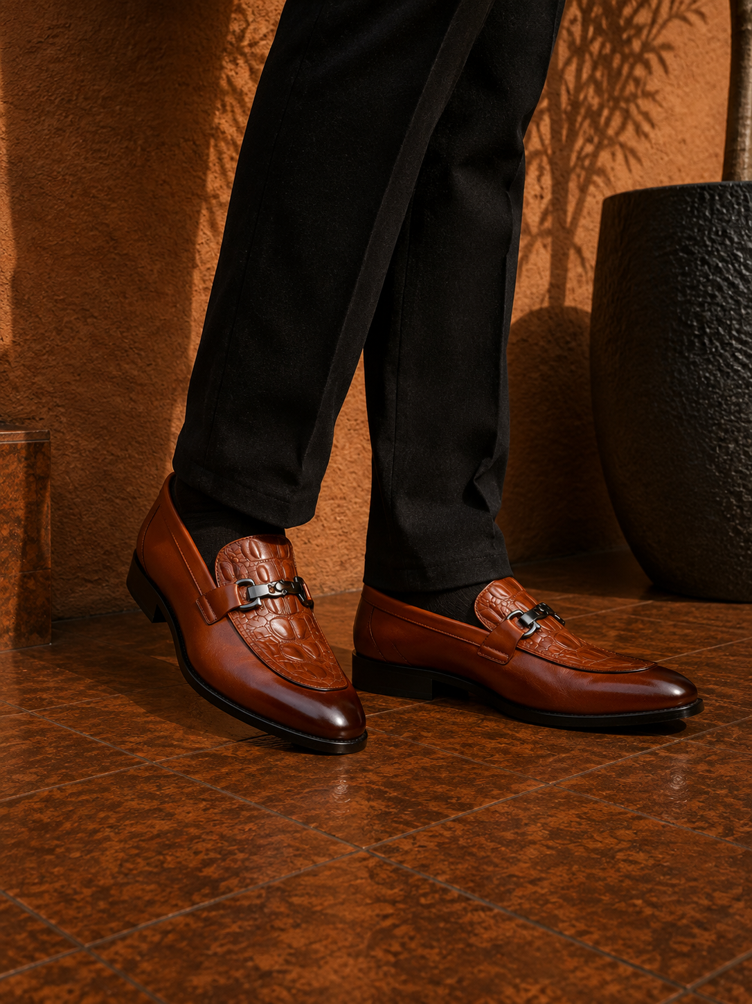 - Milano Croc Leather Loafer