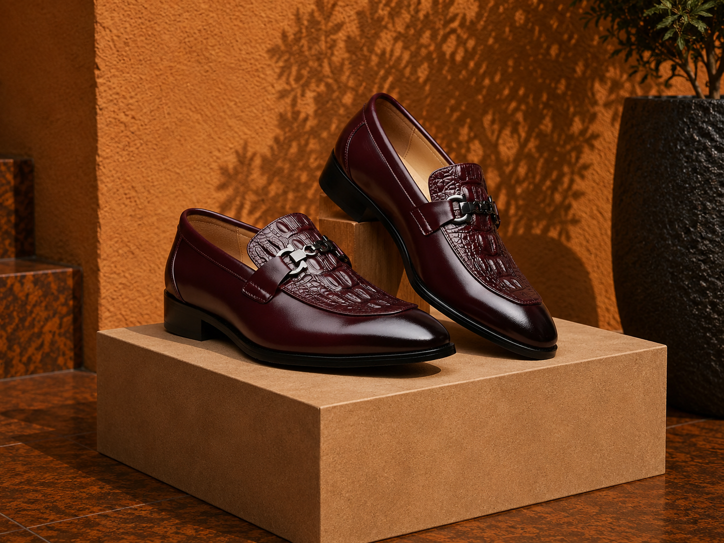 - Milano Croc Leather Loafer