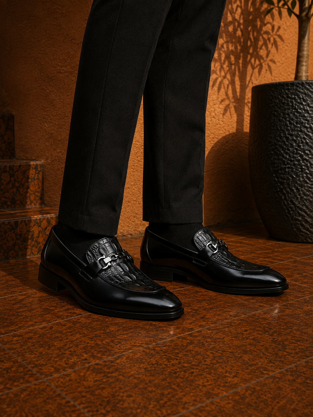 - Milano Croc Leather Loafer