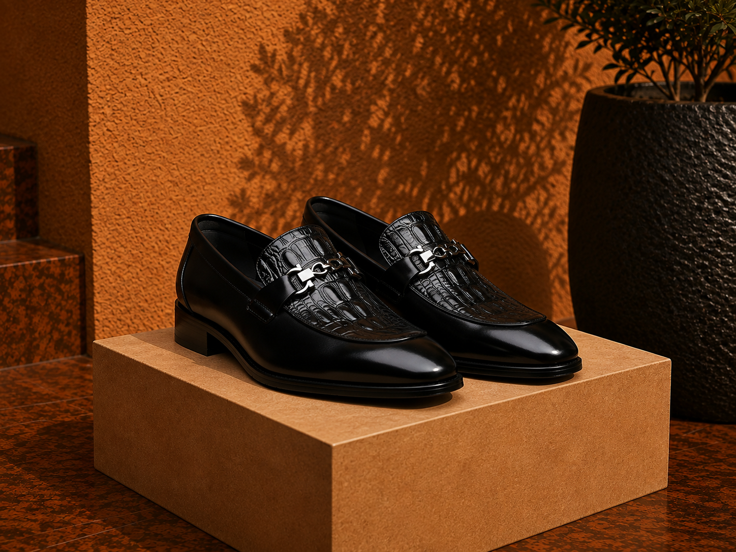 - Milano Croc Leather Loafer