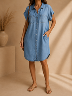 - Sienna Denim Shirt Dress