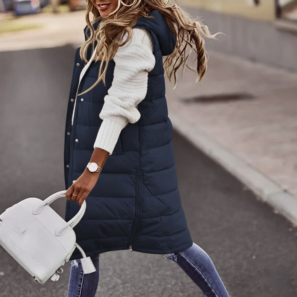 Longline Quilted Padded Vest