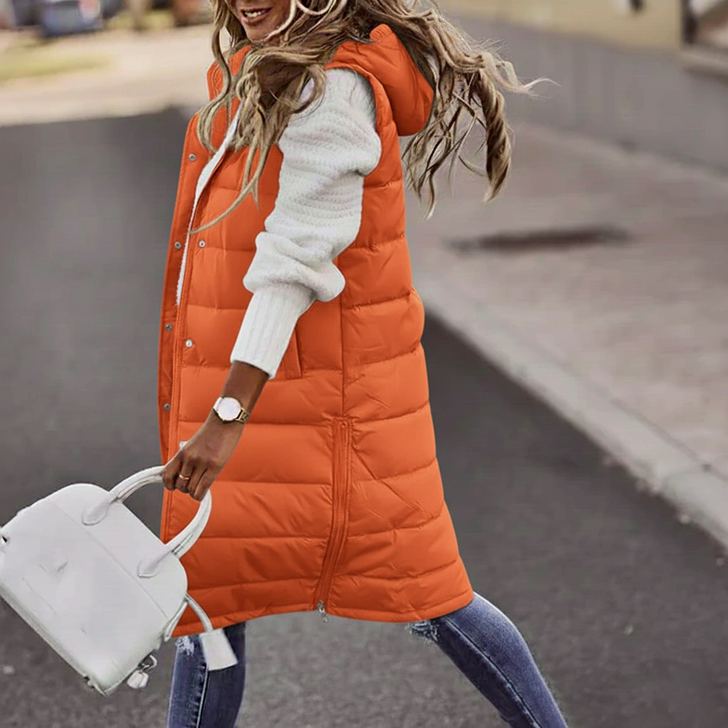 Longline Quilted Padded Vest