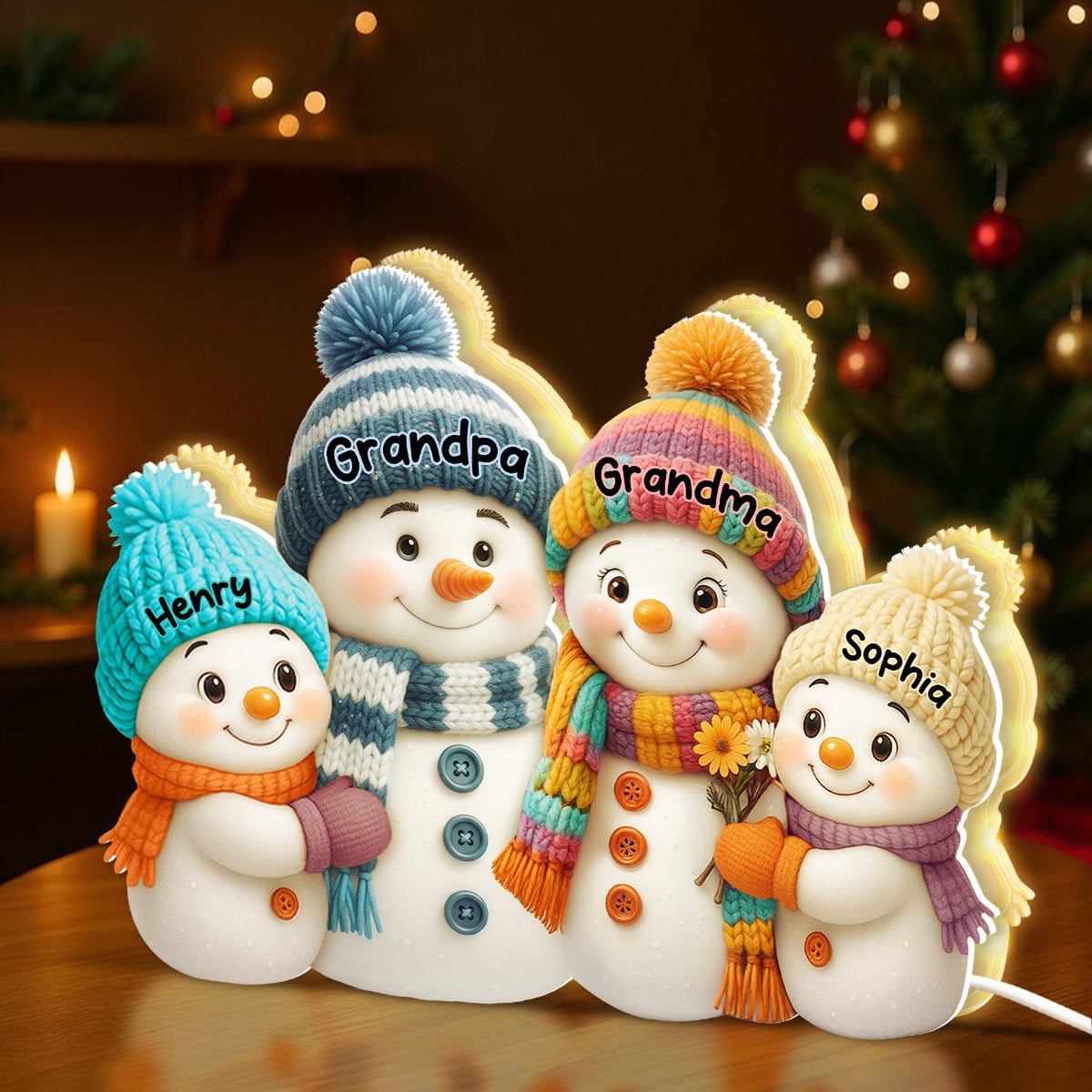 Personalized Snowman Light Box for Grandparents – A Magical Christmas Keepsake