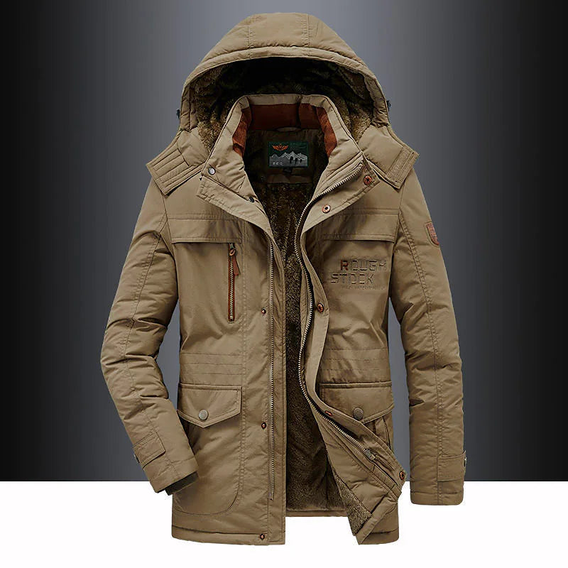 - Men’s Hooded Winter Jacket Heavy-Duty