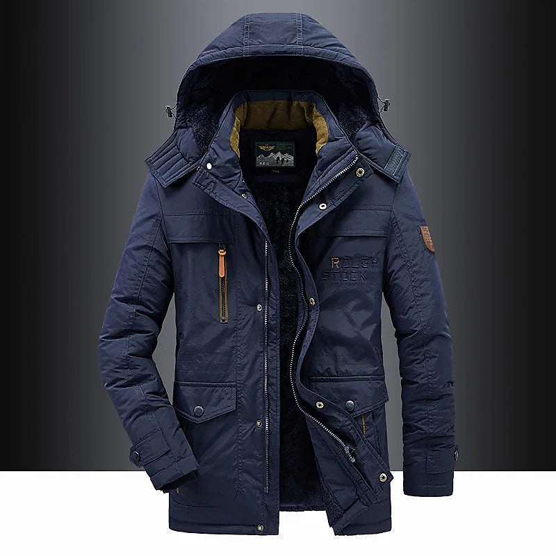 - Men’s Hooded Winter Jacket Heavy-Duty