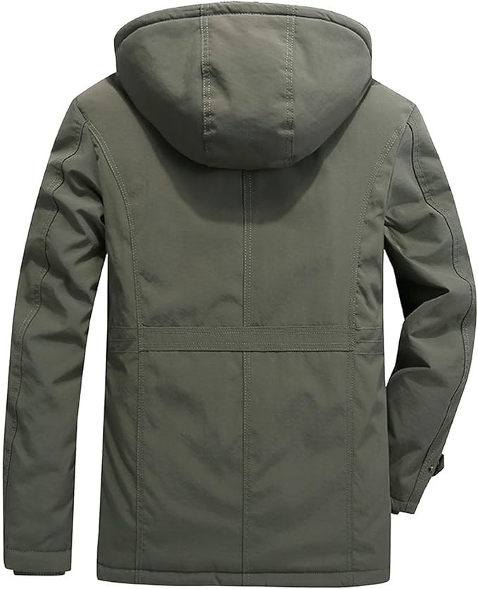 - Men’s Hooded Winter Jacket Heavy-Duty