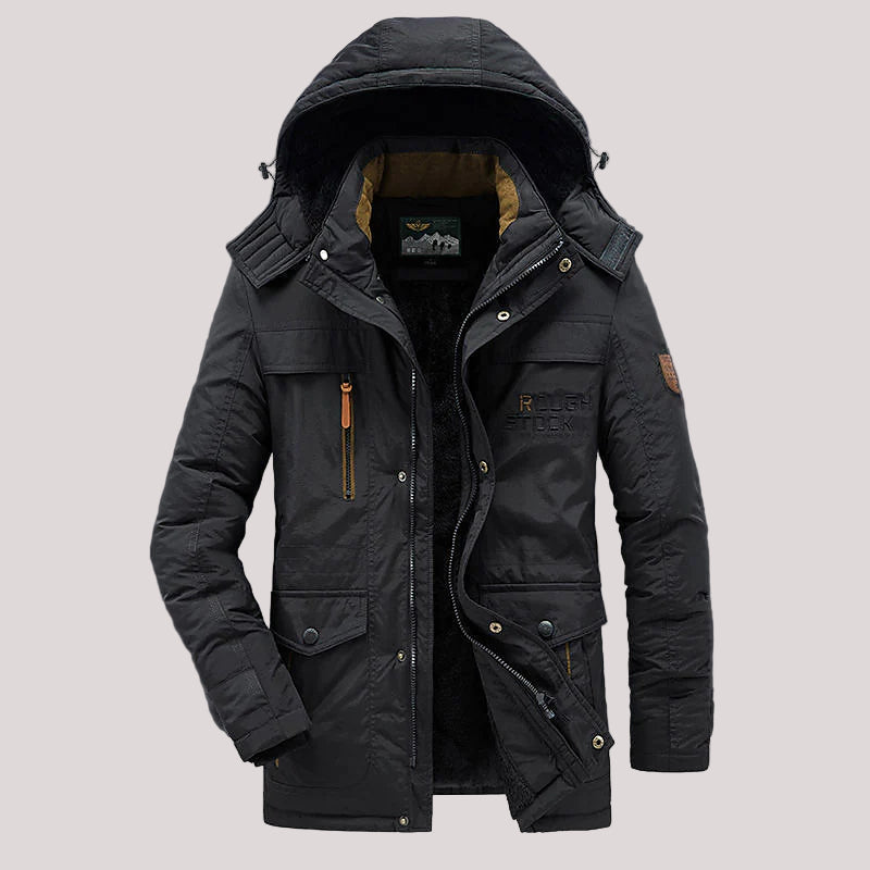 - Men’s Hooded Winter Jacket Heavy-Duty