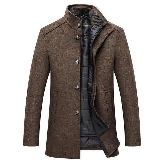 - Men’s Stand Collar Winter Jacket
