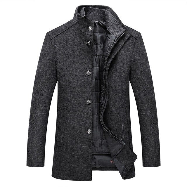 - Men’s Stand Collar Winter Jacket
