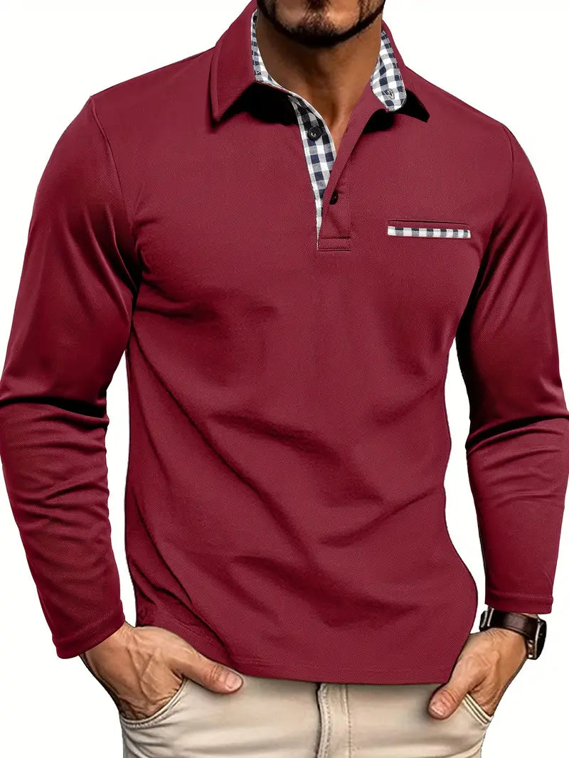 - Men’s Winter Long Sleeve Polo Shirt