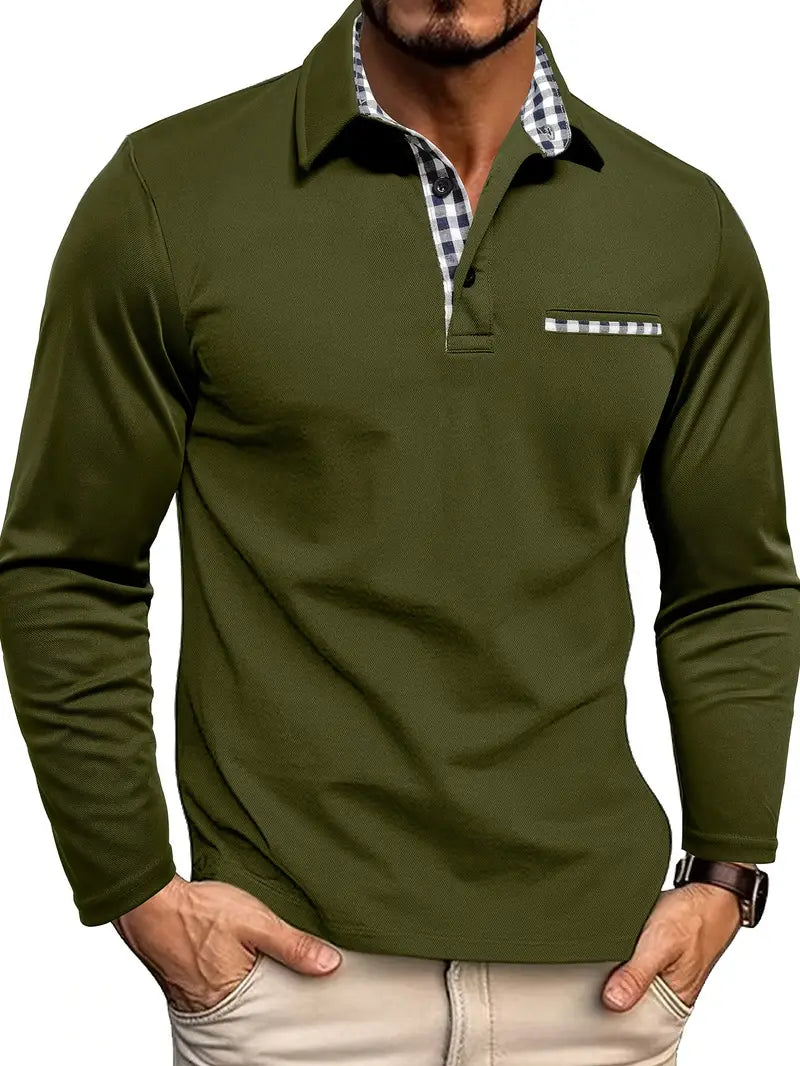 - Men’s Winter Long Sleeve Polo Shirt