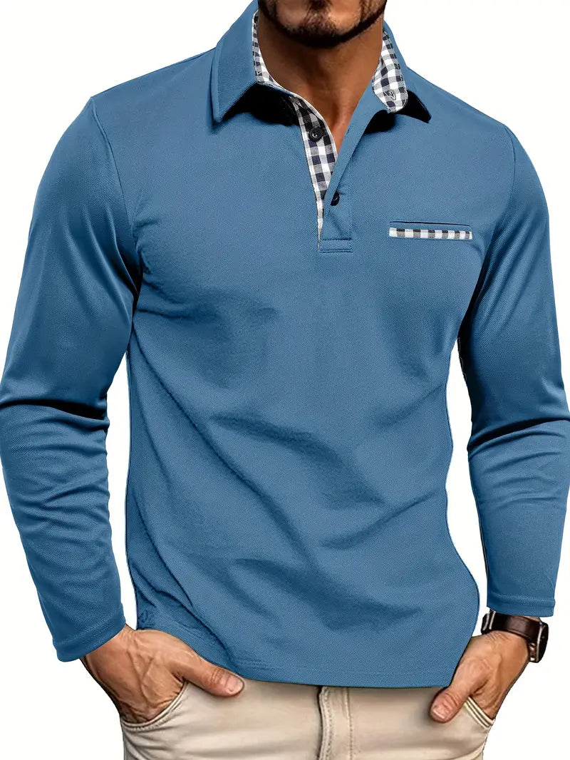 - Men’s Winter Long Sleeve Polo Shirt
