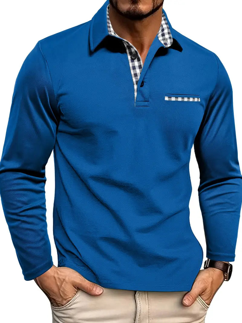 - Men’s Winter Long Sleeve Polo Shirt