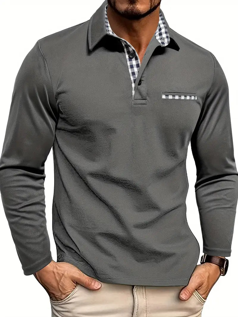 - Men’s Winter Long Sleeve Polo Shirt
