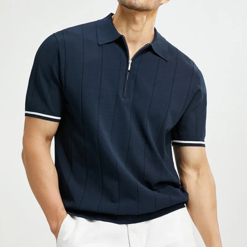 - Signature Zip-Neck Knit Polo